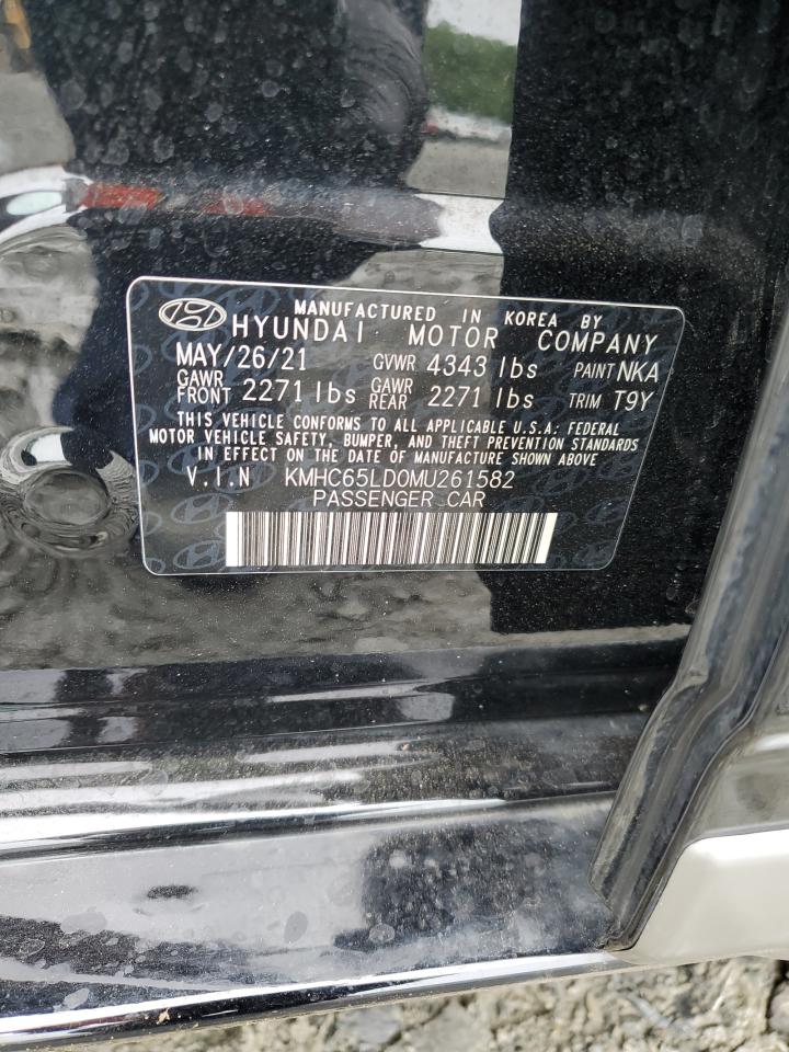 2021 Hyundai Ioniq Se VIN: KMHC65LD0MU261582 Lot: 64305935