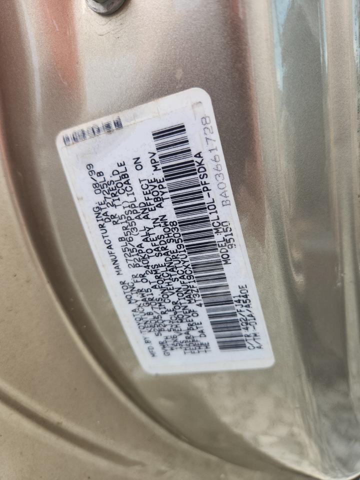 4t3zf19cxyu195038 4T3ZF19CXYU195038 2000 Toyota Sienna Ce
