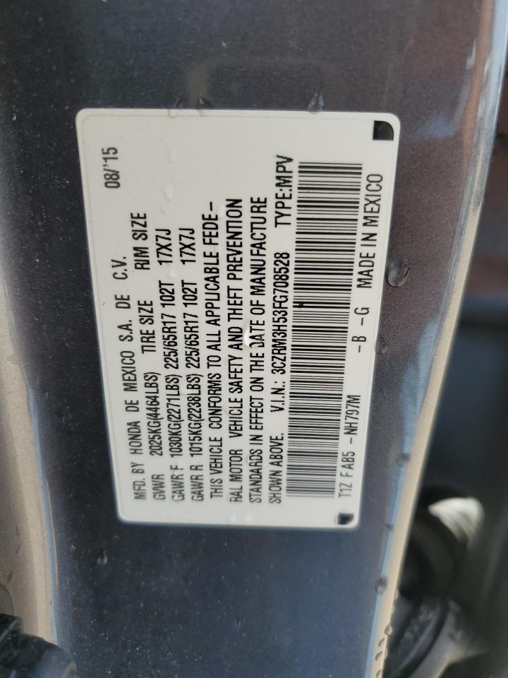 2015 Honda Cr-V Ex VIN: 3CZRM3H53FG708528 Lot: 65421005
