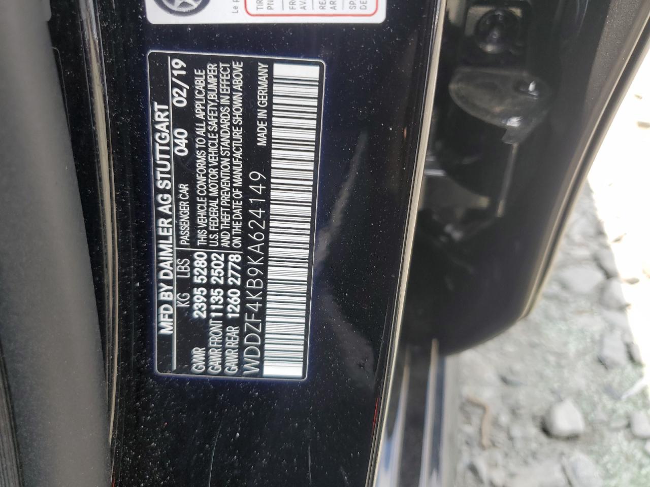 2019 Mercedes-Benz E 300 4Matic VIN: WDDZF4KB9KA624149 Lot: 64277495