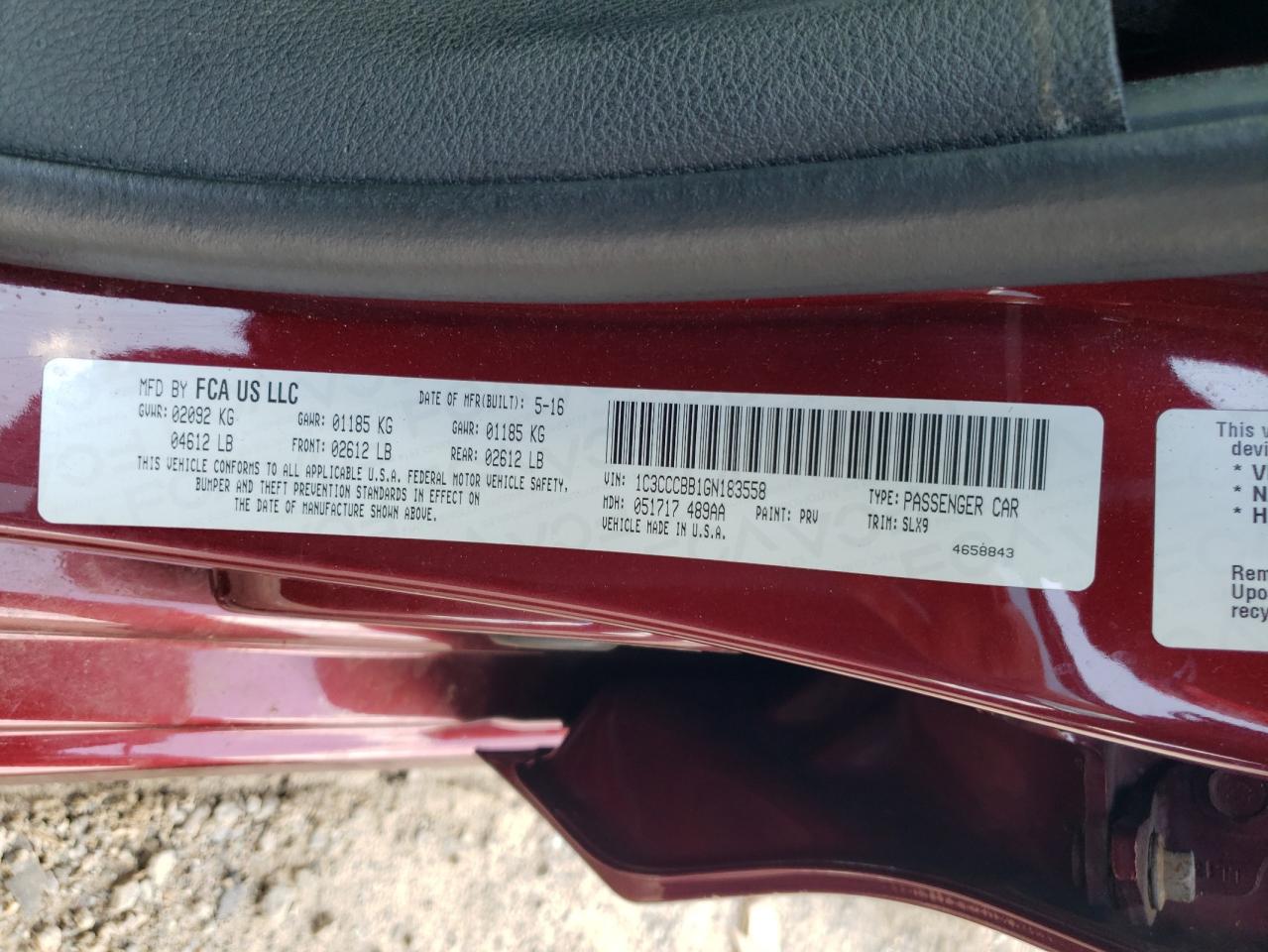 2016 Chrysler 200 S VIN: 1C3CCCBB1GN183558 Lot: 64335385