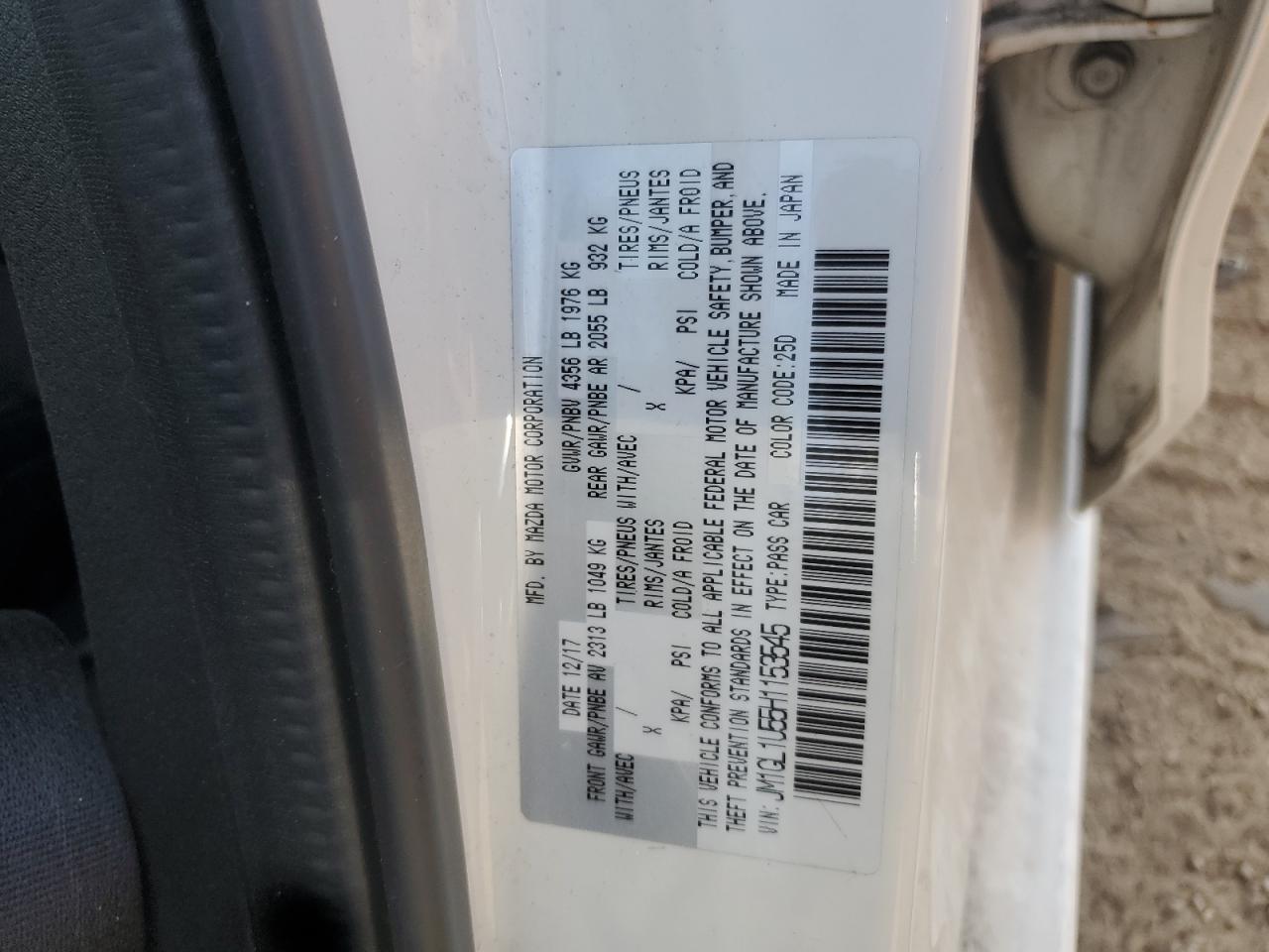 2017 Mazda 6 Sport VIN: JM1GL1U55H1153545 Lot: 64385085