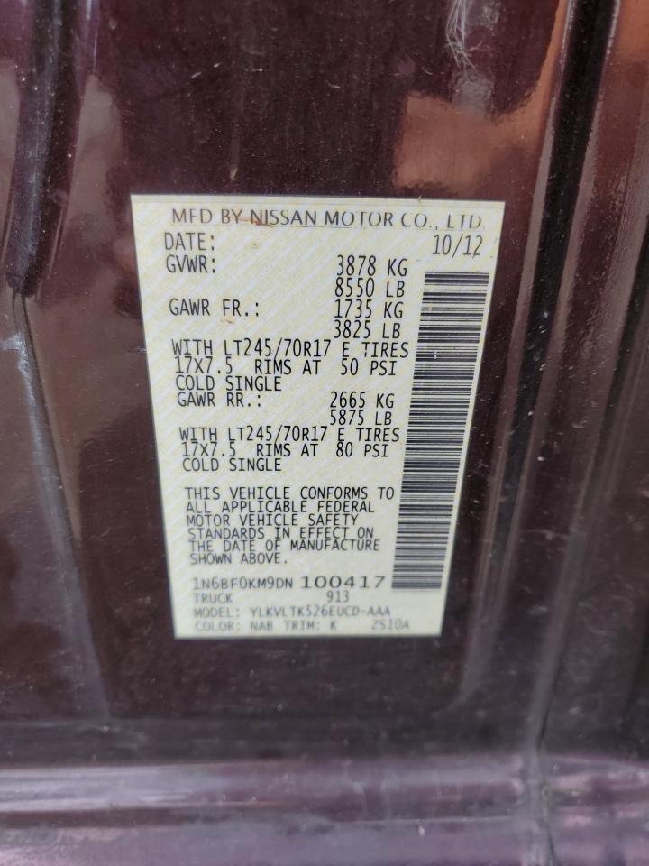 1n6bf0km9dn100417 1N6BF0KM9DN100417 2013 Nissan Nv 1500