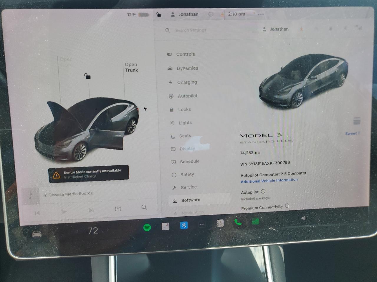 2019 Tesla Model 3 VIN: 5YJ3E1EAXKF300798 Lot: 65070315