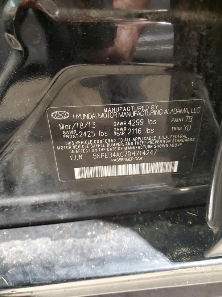 2013 Hyundai Sonata Gls VIN: 5NPEB4AC7DH714247 Lot: 64084425