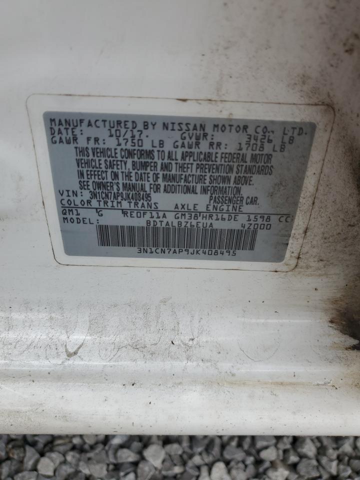 2018 Nissan Versa S VIN: 3N1CN7AP9JK408495 Lot: 65169435