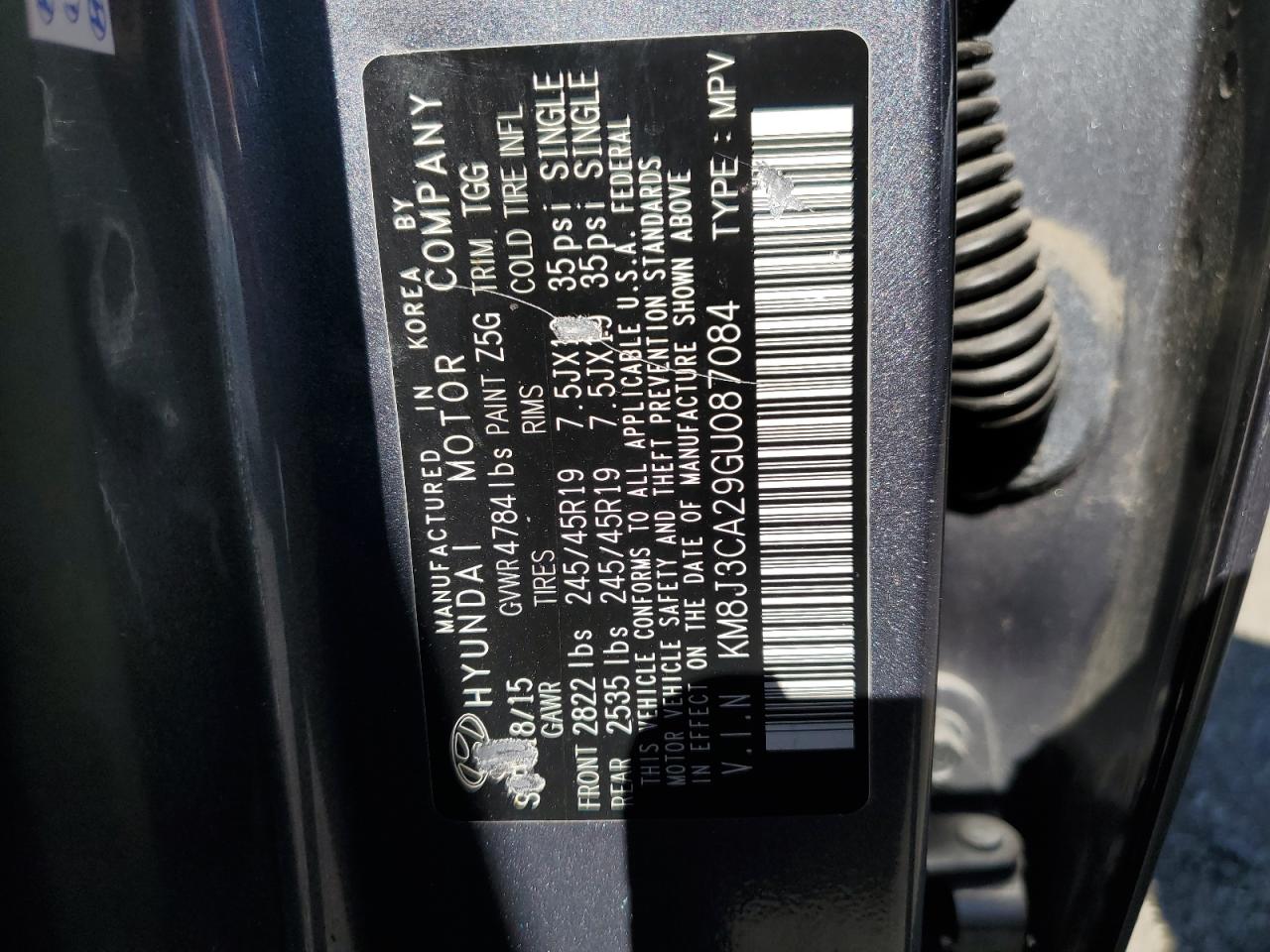 km8j3ca29gu087084 KM8J3CA29GU087084 2016 Hyundai Tucson Limited