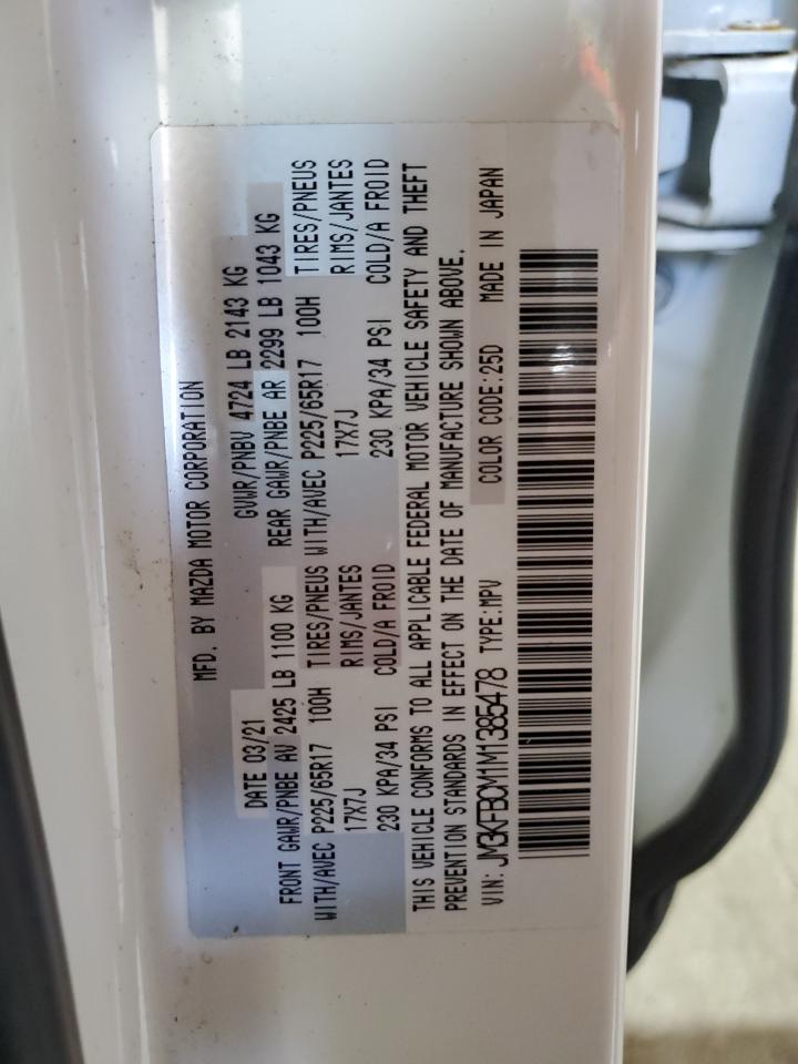 2021 Mazda Cx-5 Touring VIN: JM3KFBCM1M1385478 Lot: 65891815