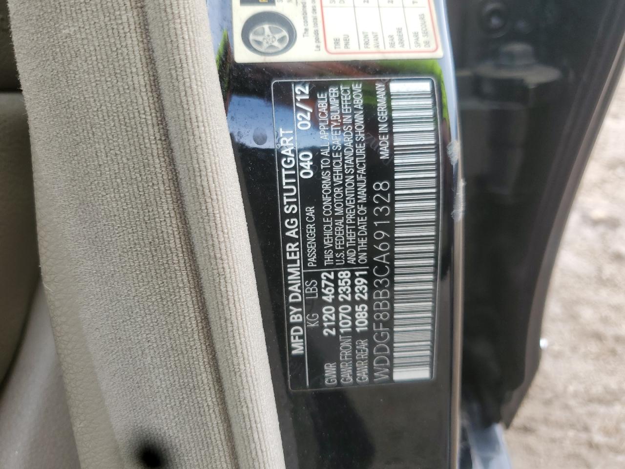 2012 Mercedes-Benz C 300 4Matic VIN: WDDGF8BB3CA691328 Lot: 63916925
