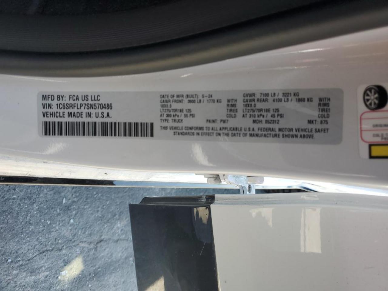 2025 Ram 1500 Rebel VIN: 1C6SRFLP7SN570486 Lot: 56290415