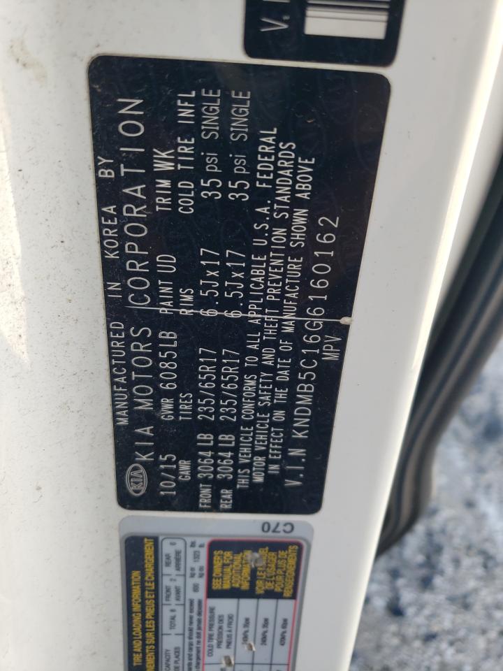 2016 Kia Sedona Lx VIN: KNDMB5C16G6160162 Lot: 64650855