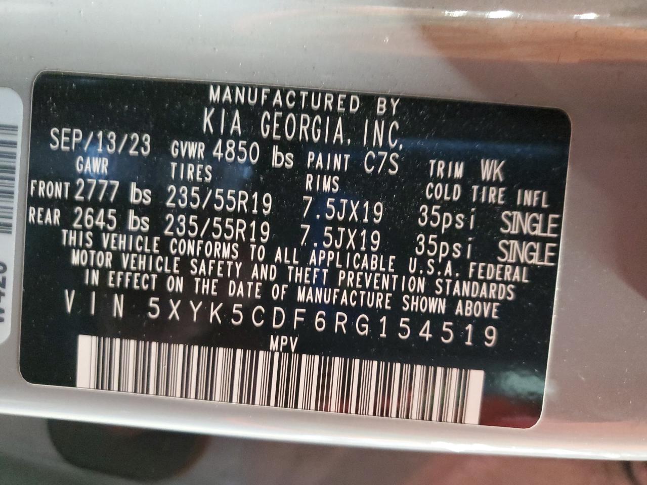 2024 Kia Sportage Sx Prestige VIN: 5XYK5CDF6RG154519 Lot: 65220325