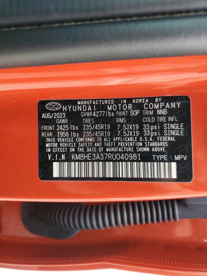 2024 Hyundai Kona Limited VIN: KM8HE3A37RU040981 Lot: 63184255