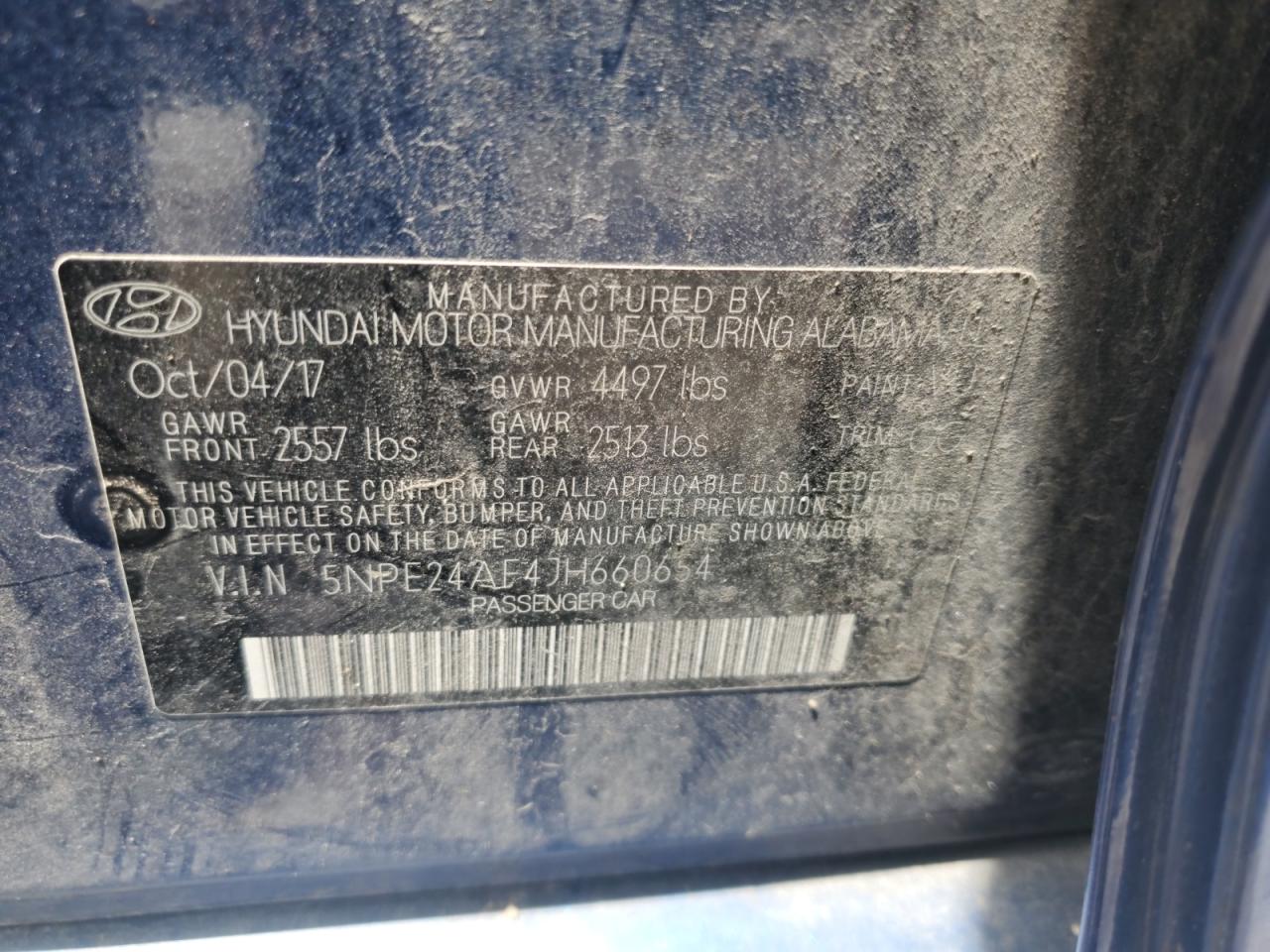2018 Hyundai Sonata Se VIN: 5NPE24AF4JH660654 Lot: 64173435