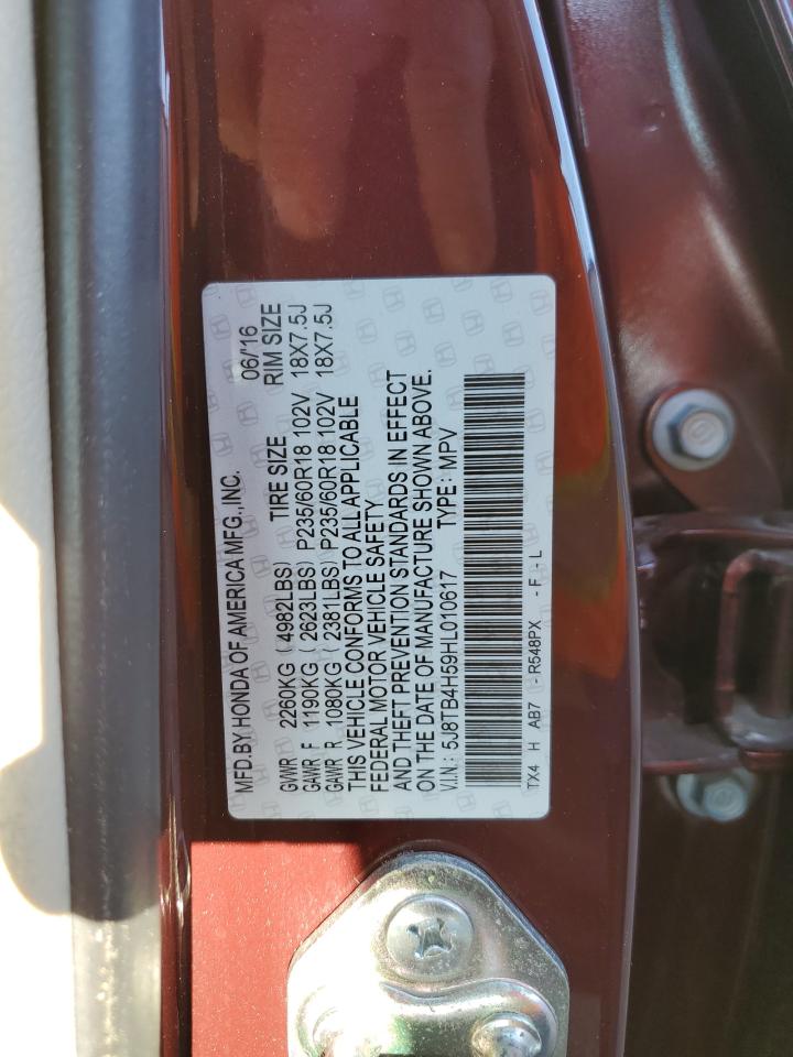 2017 Acura Rdx Technology VIN: 5J8TB4H59HL010617 Lot: 63064635