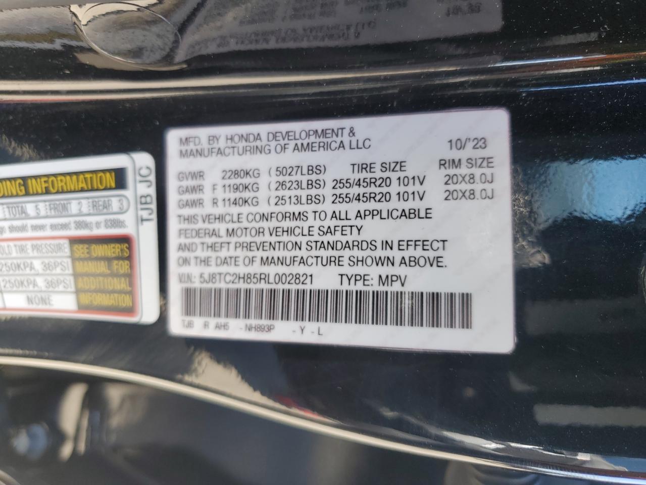 2024 Acura Rdx A-Spec Advance VIN: 5J8TC2H85RL002821 Lot: 64797725