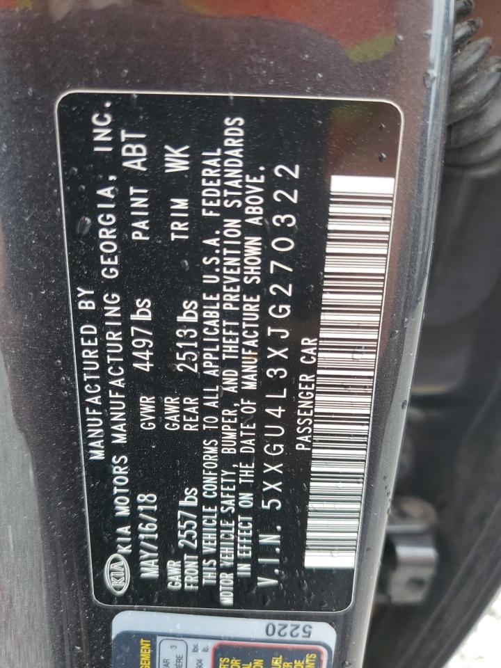 2018 Kia Optima Ex VIN: 5XXGU4L3XJG270322 Lot: 63813235