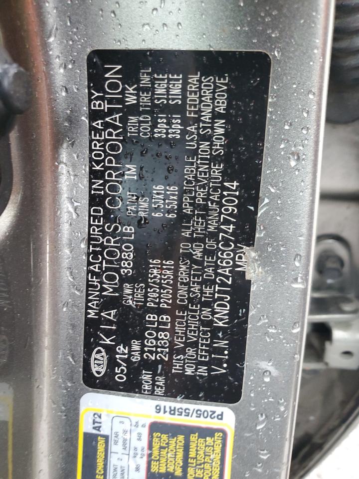 2012 Kia Soul + VIN: KNDJT2A66C7479014 Lot: 64023335