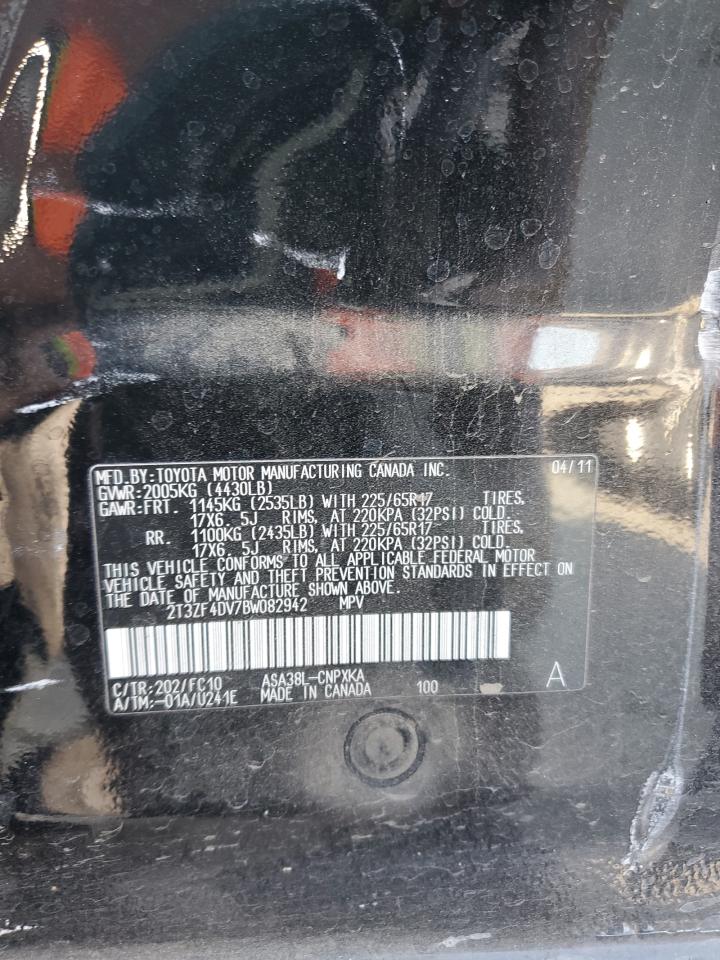 2011 Toyota Rav4 VIN: 2T3ZF4DV7BW082942 Lot: 64814295