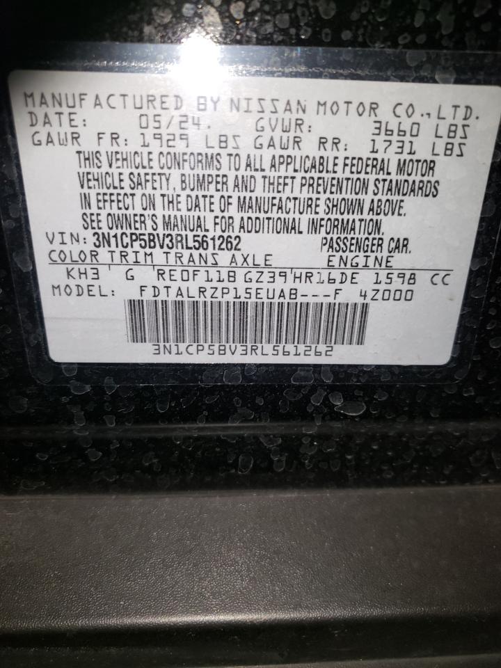 2024 Nissan Kicks S VIN: 3N1CP5BV3RL561262 Lot: 65656595