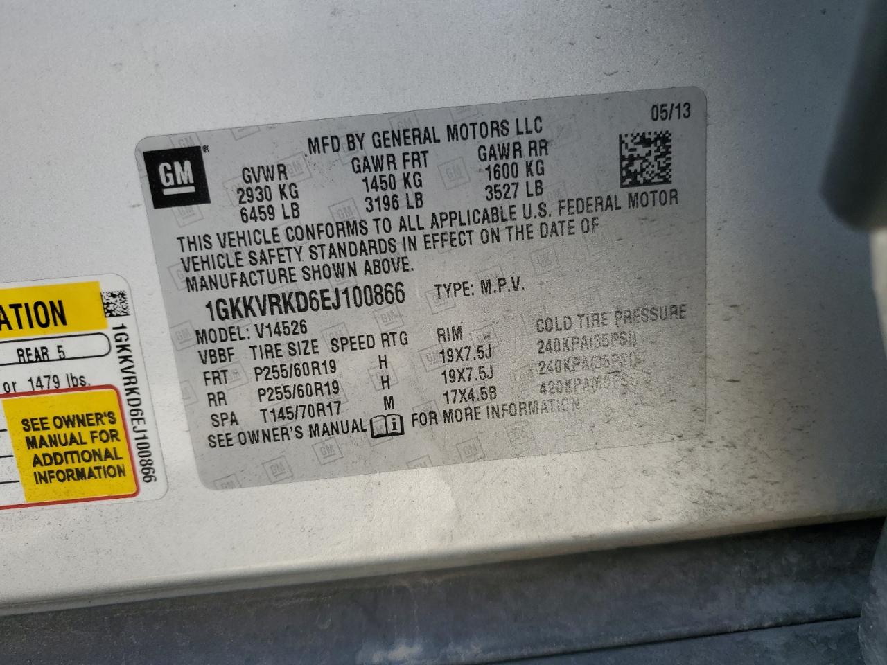 1gkkvrkd6ej100866 1GKKVRKD6EJ100866 2014 GMC Acadia Slt-1