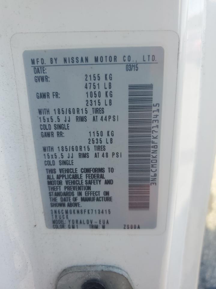 2015 Nissan Nv200 2.5S VIN: 3N6CM0KN8FK713415 Lot: 66374965