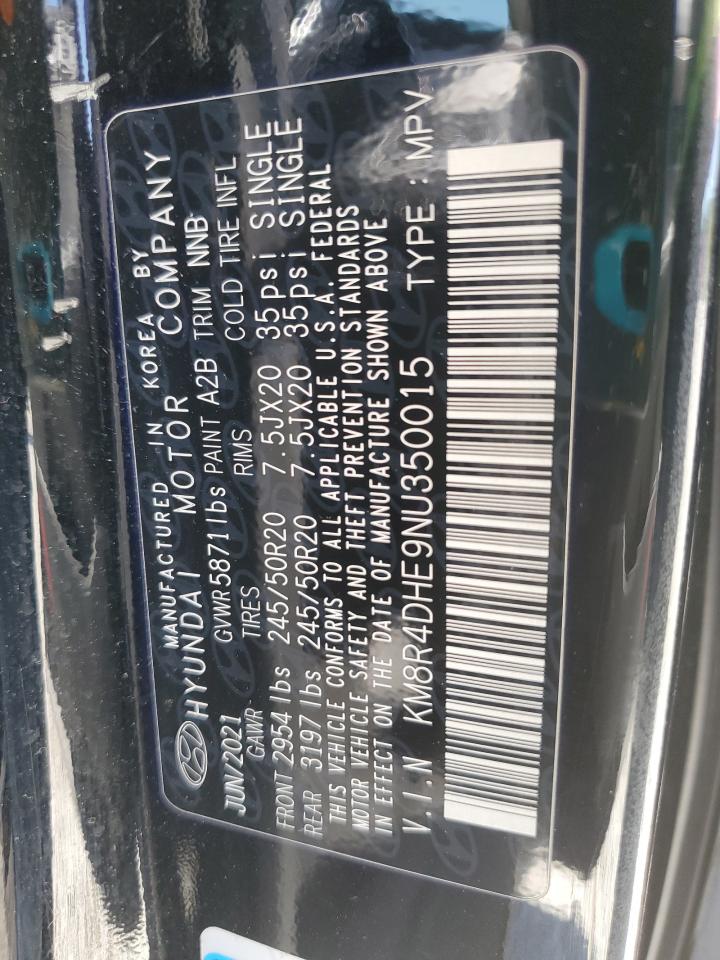 2022 Hyundai Palisade Sel VIN: KM8R4DHE9NU350015 Lot: 63847325