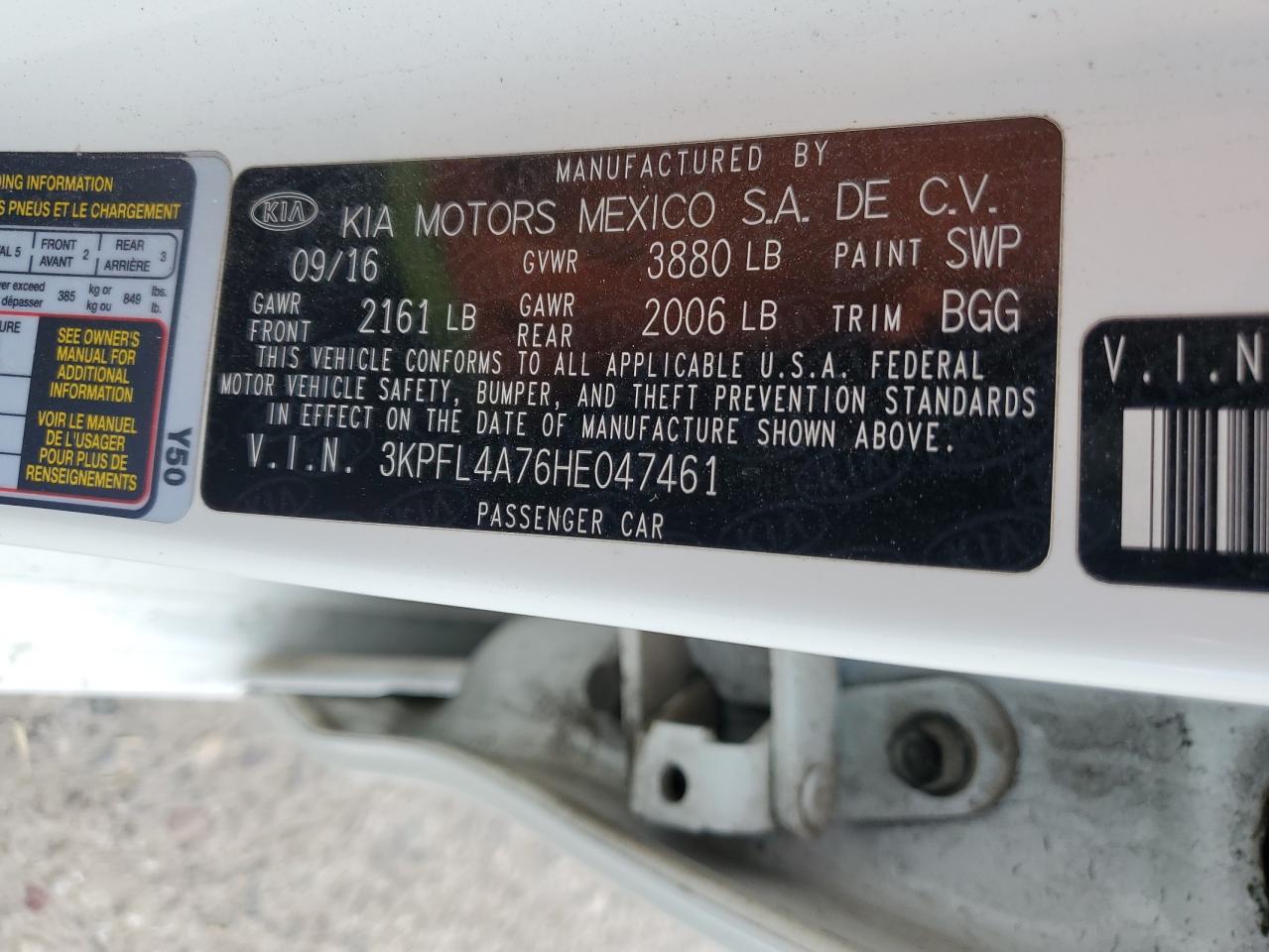 2017 Kia Forte Lx VIN: 3KPFL4A76HE047461 Lot: 67100985