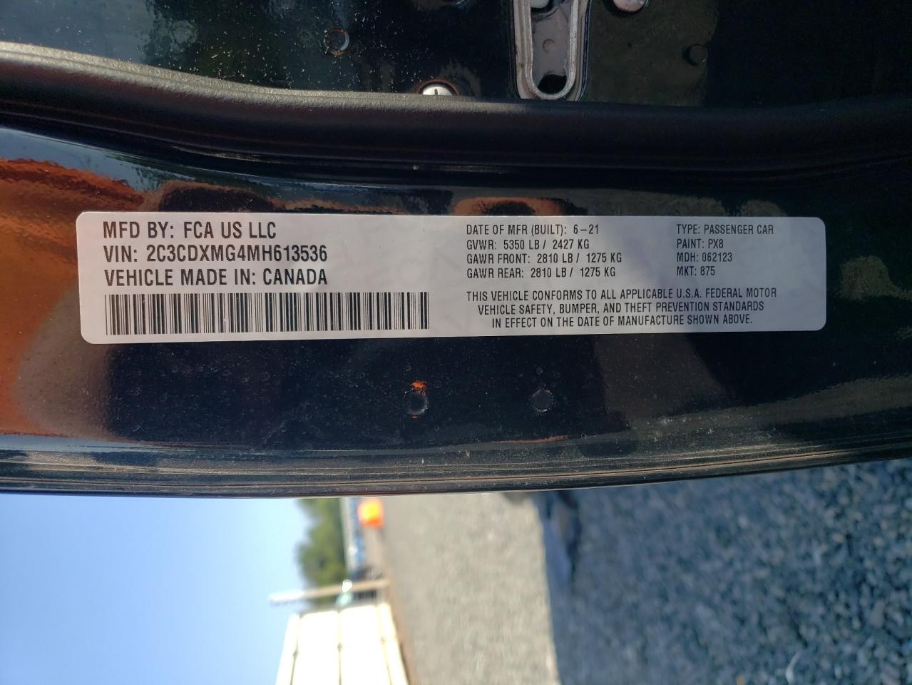 2021 Dodge Charger Gt VIN: 2C3CDXMG4MH613536 Lot: 65928435