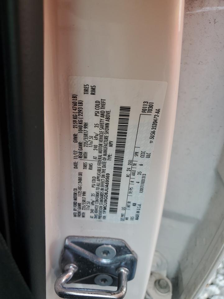 2018 Ford Escape Se VIN: 1FMCU9GD8JUA69569 Lot: 65029495