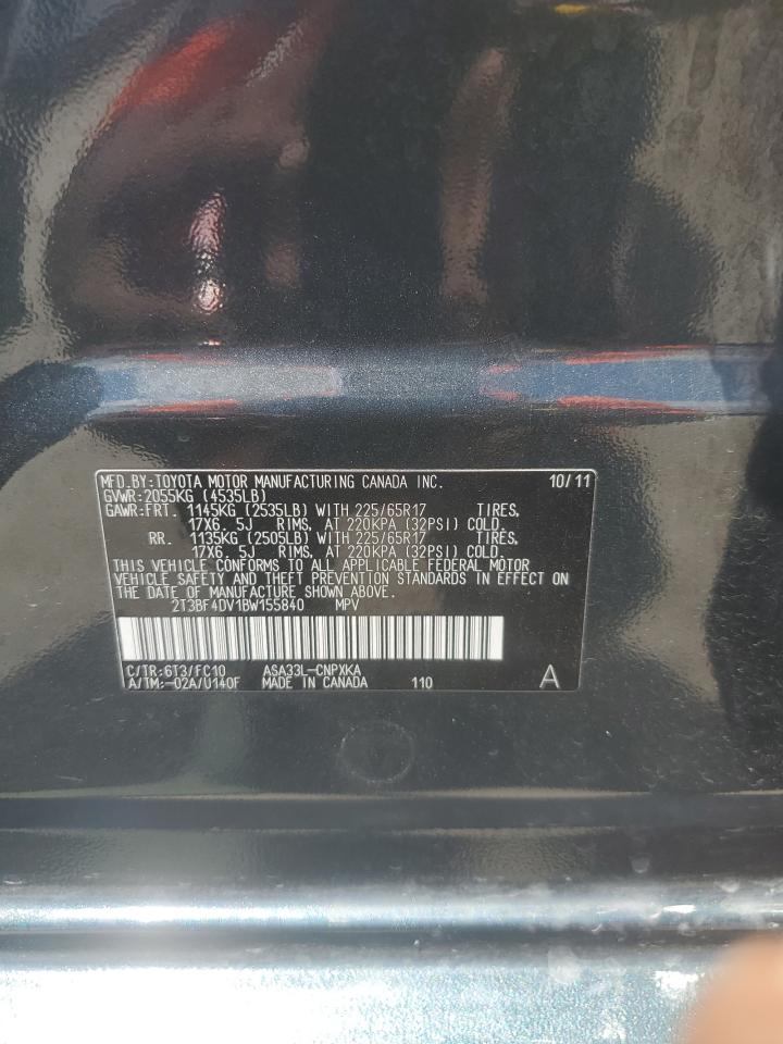 2011 Toyota Rav4 VIN: 2T3BF4DV1BW155840 Lot: 64967595