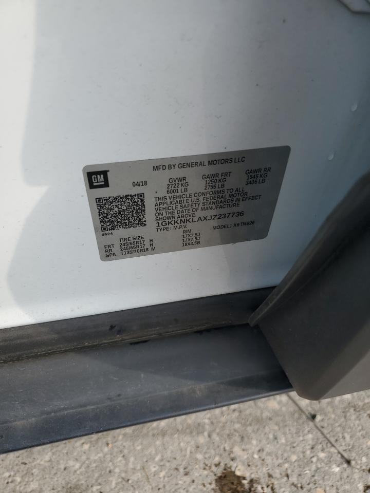 1gkknklaxjz237736 1GKKNKLAXJZ237736 2018 GMC Acadia Sle