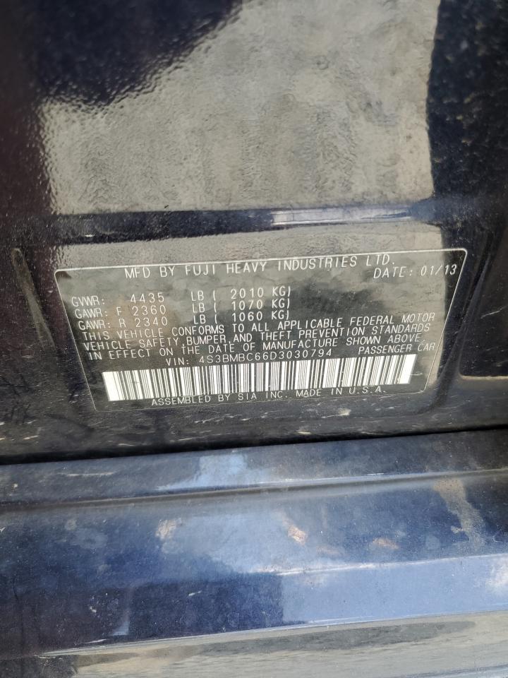 2013 Subaru Legacy 2.5I Premium VIN: 4S3BMBC66D3030794 Lot: 63563985