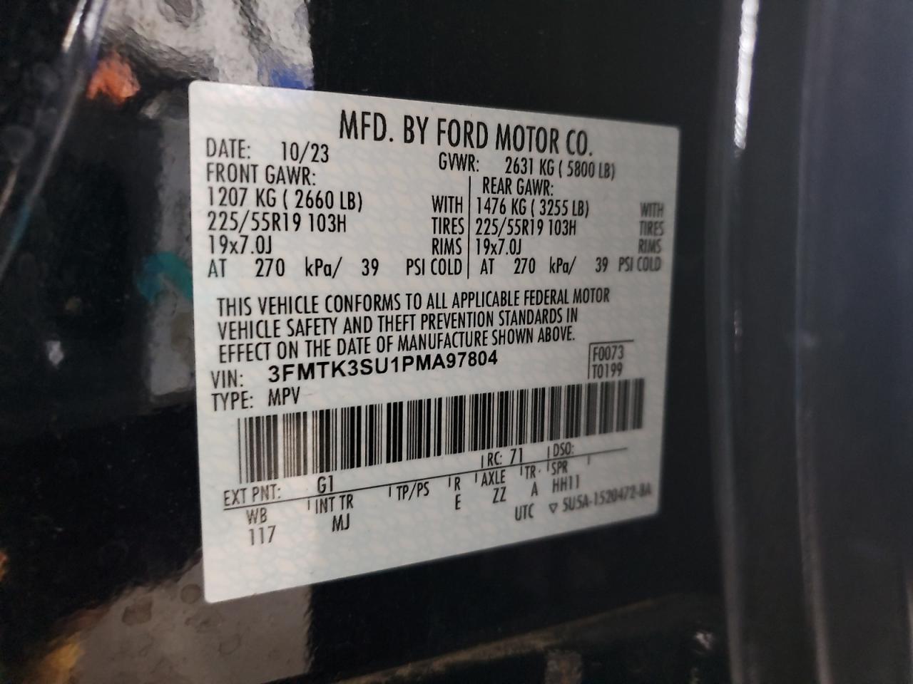 2023 Ford Mustang Mach-E Premium VIN: 3FMTK3SU1PMA97804 Lot: 64238985