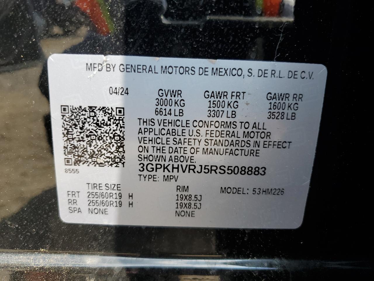 2024 Honda Prologue Ex VIN: 3GPKHVRJ5RS508883 Lot: 65820845