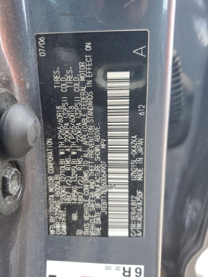 2006 Toyota 4Runner Limited VIN: JTEBT17R760064907 Lot: 63519695