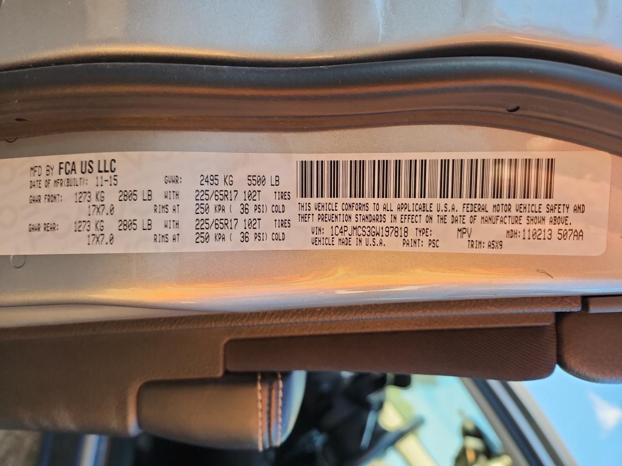 2016 Jeep Cherokee Latitude VIN: 1C4PJMCS3GW197818 Lot: 63289575