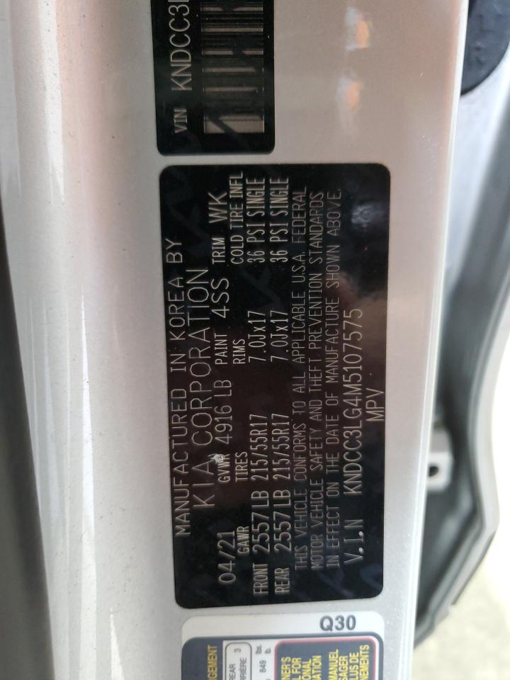 2021 Kia Niro Ex VIN: KNDCC3LG4M5107575 Lot: 64763305