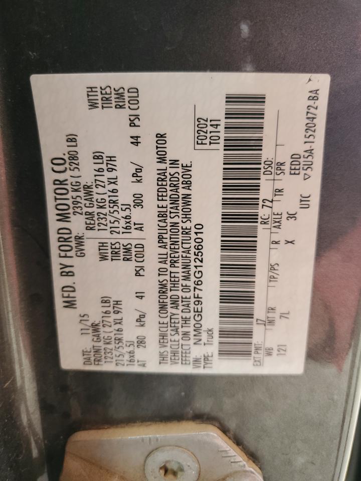 2016 Ford Transit Connect Xlt VIN: NM0GE9F76G1256010 Lot: 61975355