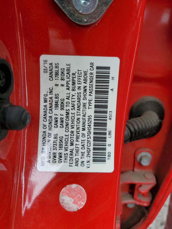 2016 Honda Civic Lx VIN: 2HGFC2F57GH545295 Lot: 64220405