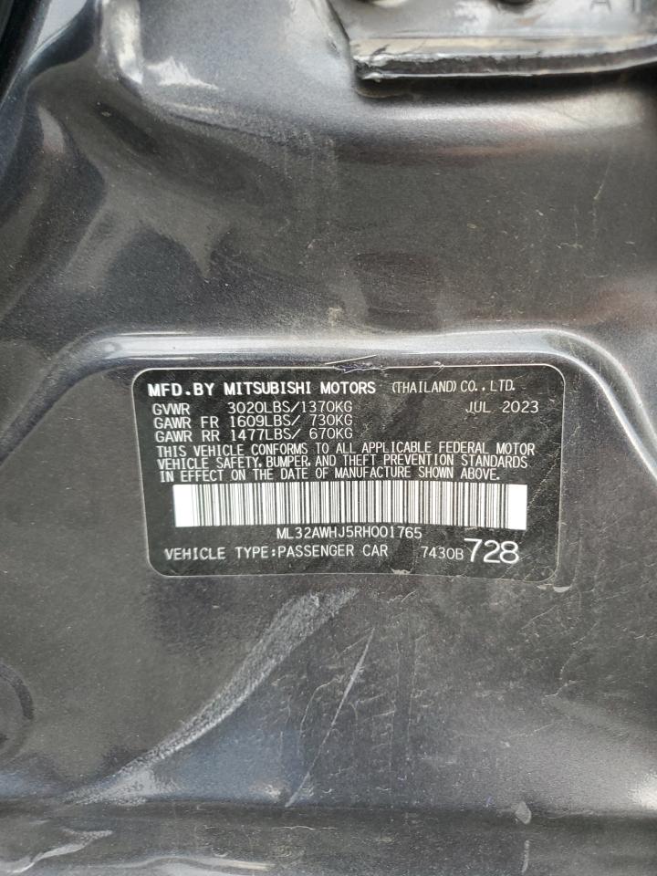 2024 Mitsubishi Mirage Se VIN: ML32AWHJ5RH001765 Lot: 65452575