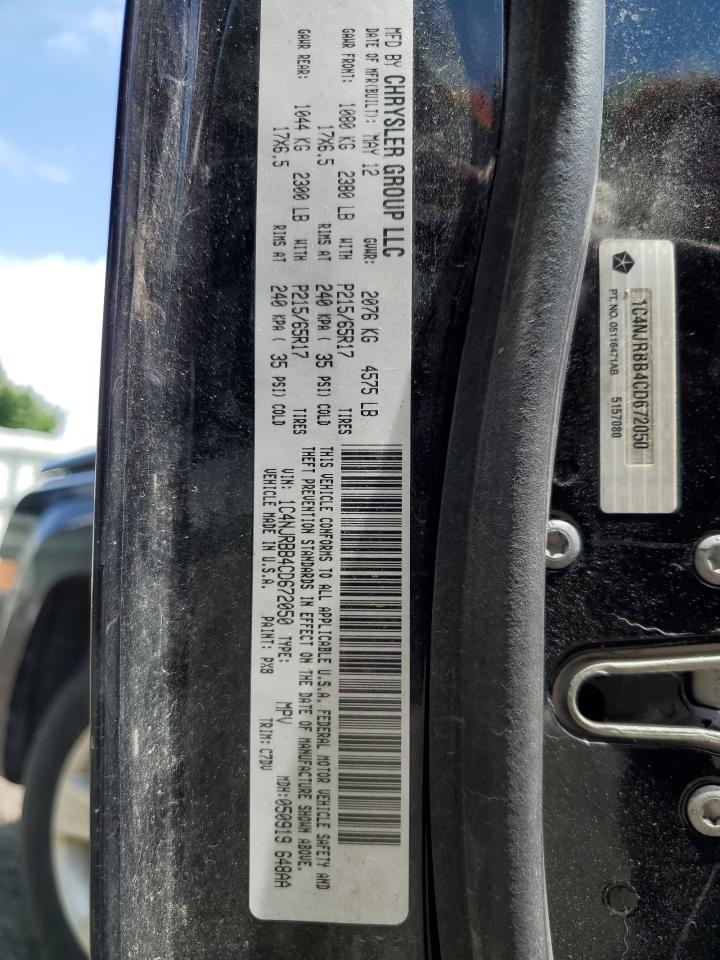 2012 Jeep Patriot Sport VIN: 1C4NJRBB4CD672050 Lot: 63080835