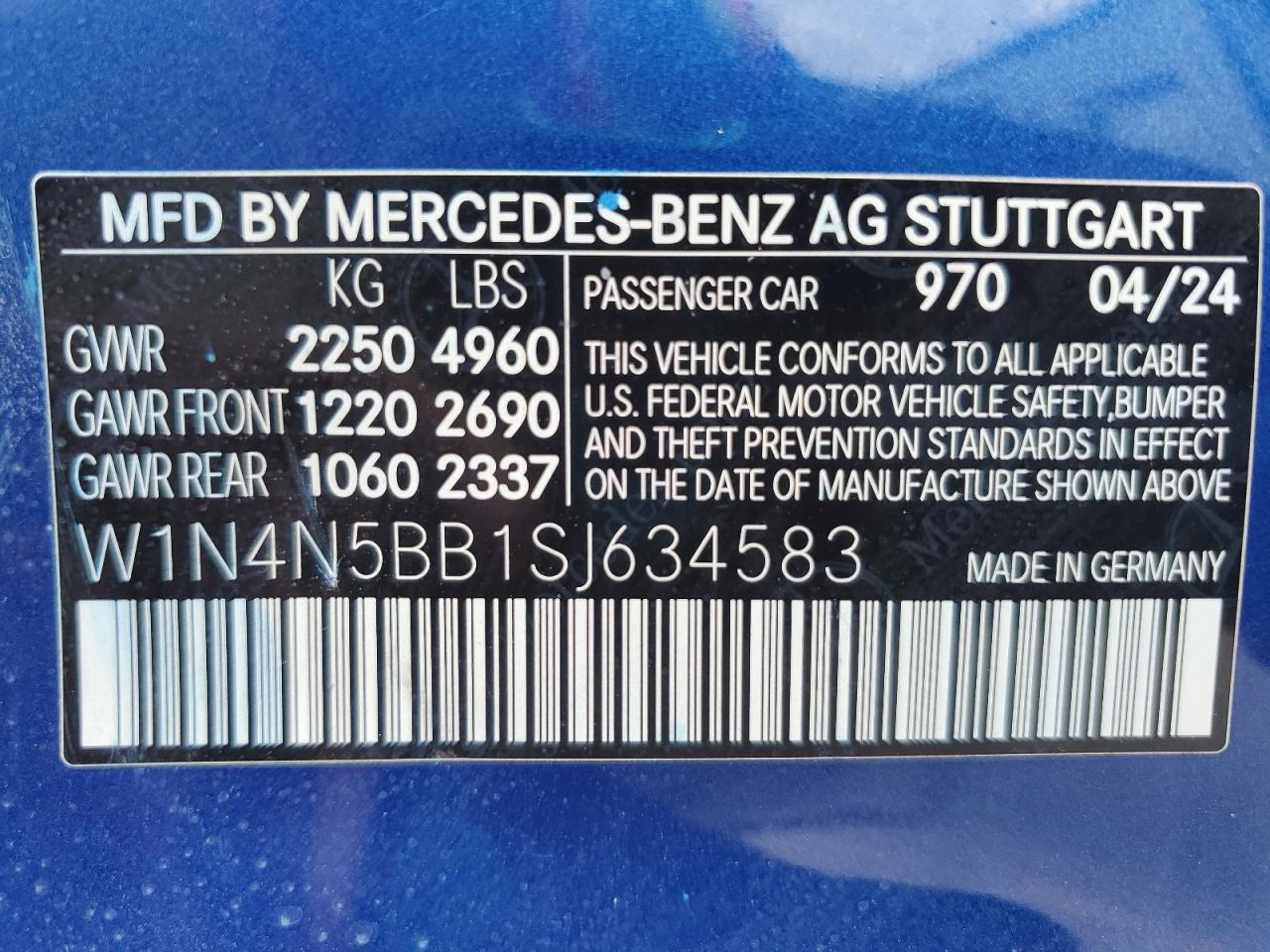 2025 Mercedes-Benz Gla 35 Amg VIN: W1N4N5BB1SJ634583 Lot: 63305855