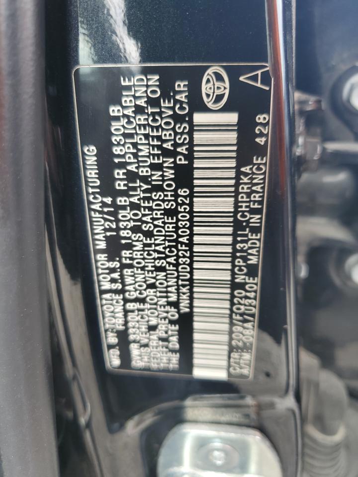 2015 Toyota Yaris VIN: VNKKTUD32FA030526 Lot: 63253905