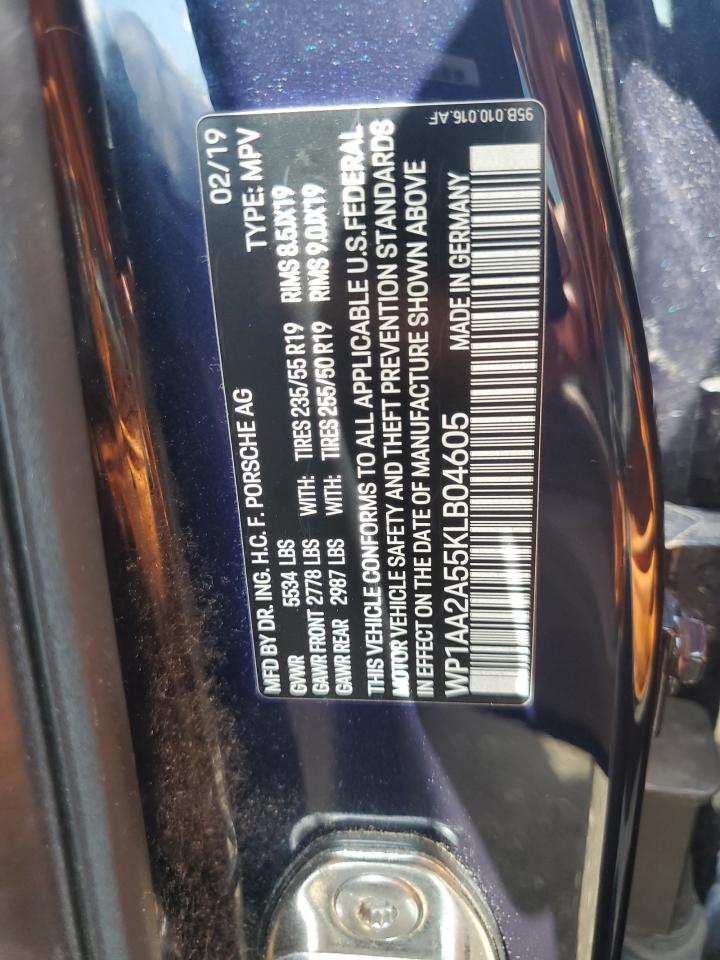 2019 Porsche Macan VIN: WP1AA2A55KLB04605 Lot: 63660965