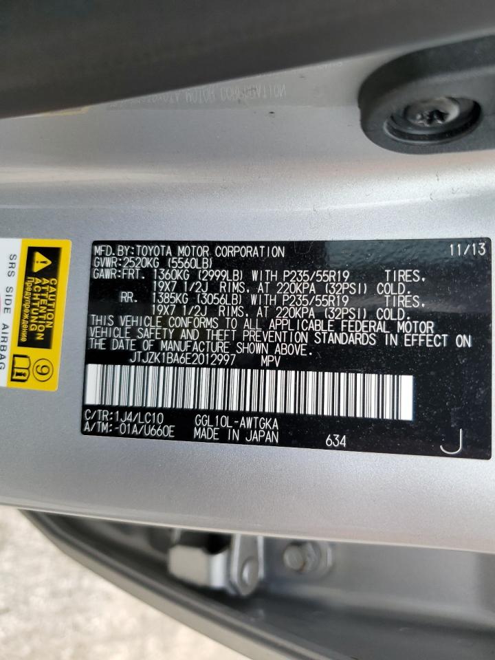 2014 Lexus Rx 350 VIN: JTJZK1BA6E2012997 Lot: 64492045