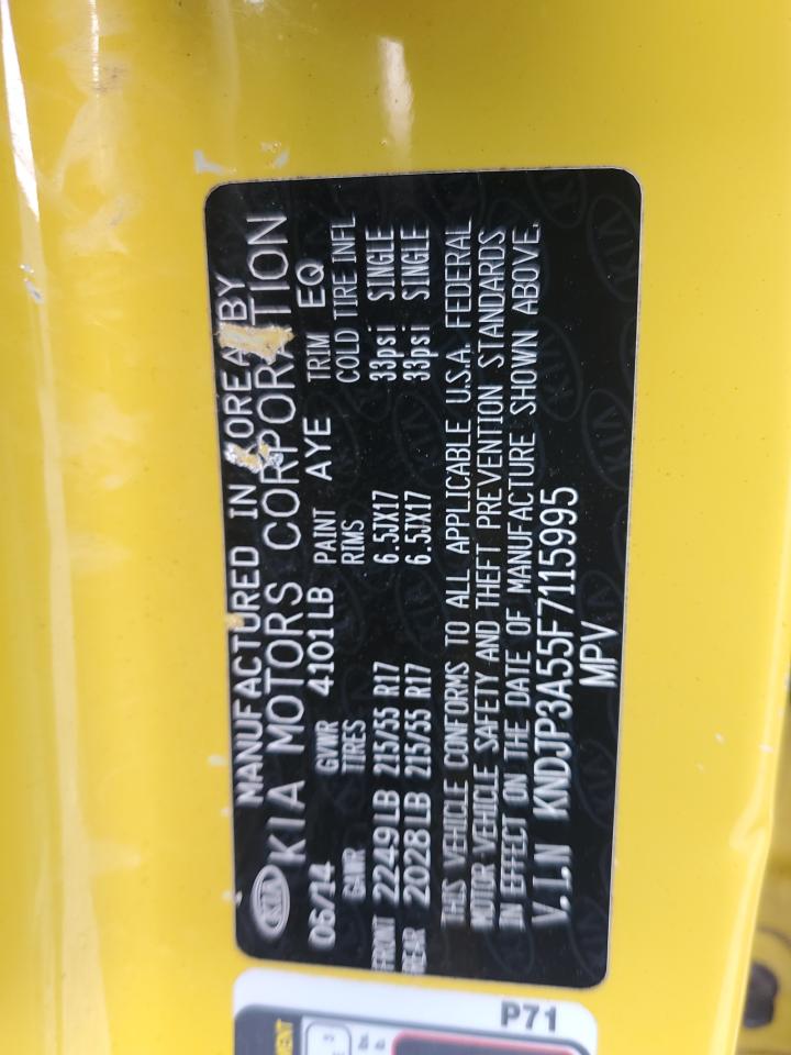 2015 Kia Soul + VIN: KNDJP3A55F7115995 Lot: 62929385