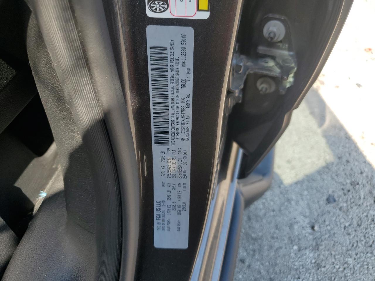 2020 Ram 1500 Big Horn/Lone Star VIN: 1C6SRFBTXLN247808 Lot: 62838665