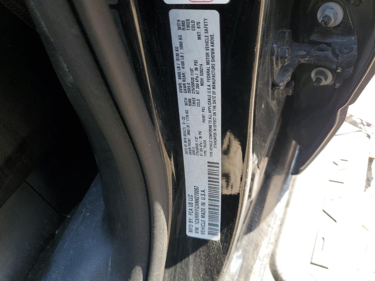 2022 Ram 1500 Big Horn/Lone Star VIN: 1C6RRFFGXNN270097 Lot: 62534575
