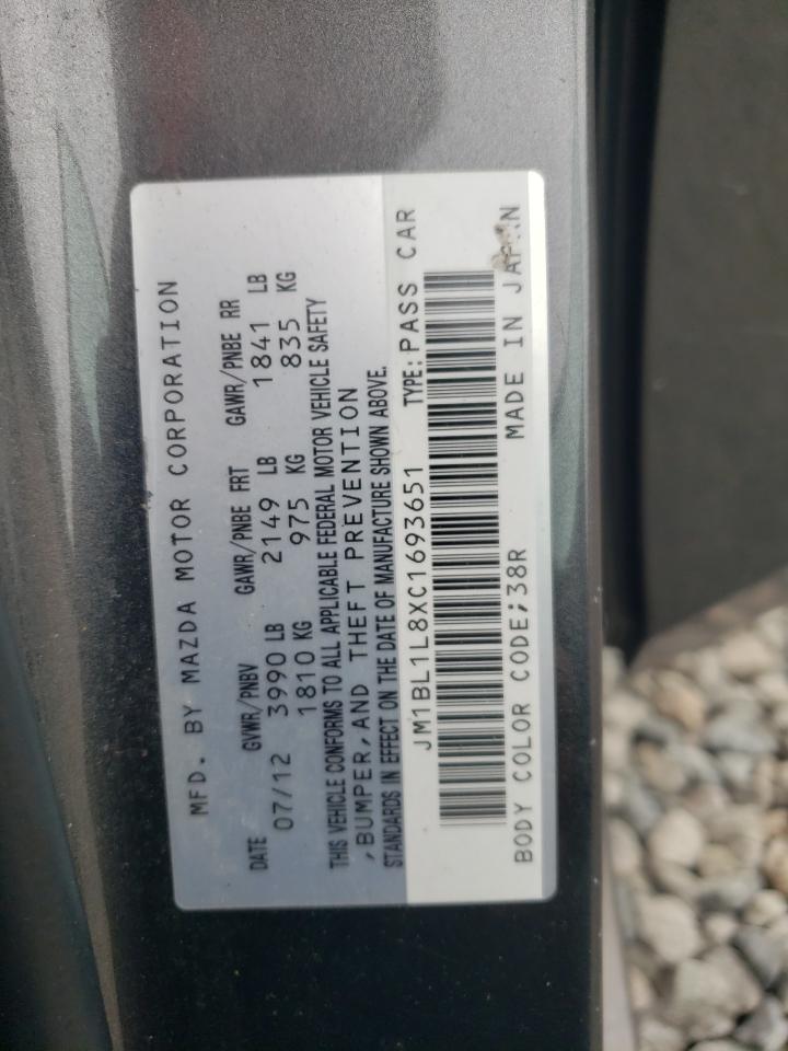 2012 Mazda 3 I VIN: JM1BL1L8XC1693651 Lot: 64262065